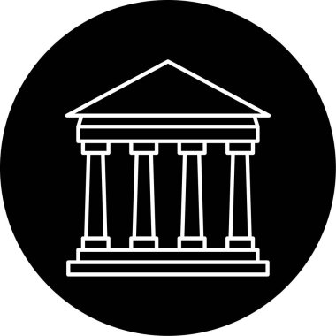 Parthenon Vektör Kabartma Simgesi Tasarımı