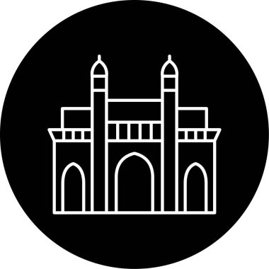 India Gateway Vector Glyph Icon Design