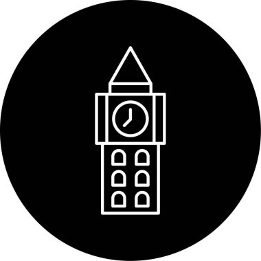 Saat Kulesi Vektör Sembol Tasarımı