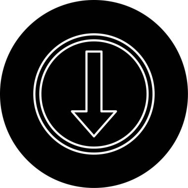 Aşağı Ok Vektörü Sembol Tasarımı