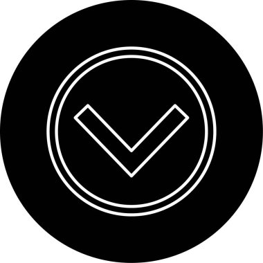 Aşağı Sembol Vektörü Glyph Simgesi Tasarımı