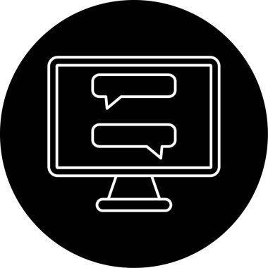 Canlı Sohbet Vektörü Kabartma Simgesi Tasarımı