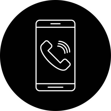 Mobil Arama Vektörü Kabartma Simgesi Tasarımı