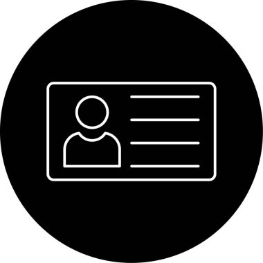 Kimlik Kart Vektörü Glyph Simgesi Tasarımı