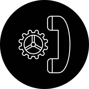 Telefon Ayarlama Vektörü Kabartma Simgesi Tasarımı