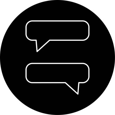 Sohbet Vektörü Kabartma Simgesi Tasarımı