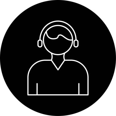 Telemarketer Vektör Glyph Simge Tasarımı