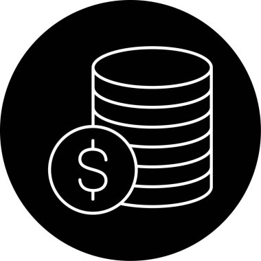 Bozuk Para Vektörü Kabartma Simgesi Tasarımı