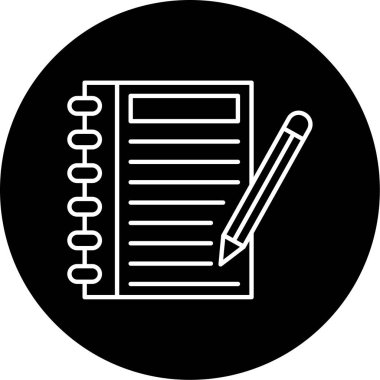 Not Defteri Vektörü Kabartma Simgesi Tasarımı