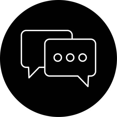 Sohbet Vektörü Kabartma Simgesi Tasarımı