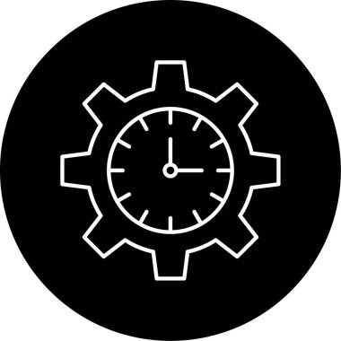 Zaman Yönetimi Vektör Kabartma Simgesi Tasarımı