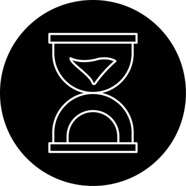 Kum Saati Vektörü Kabartma Simgesi Tasarımı