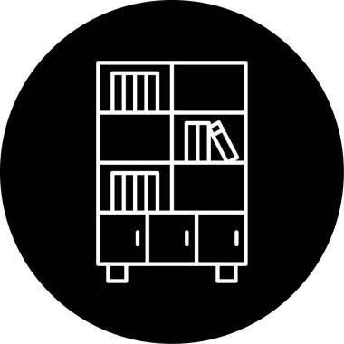 Kitaplık Vektörü Kabartma Simgesi Tasarımı