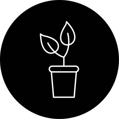 Bitki Vektörü Kabartma Simgesi Tasarımı