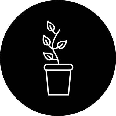 Büyüyen Bitki Vektörü Kabartma Simgesi Tasarımı