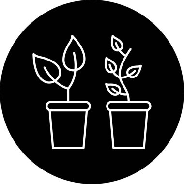 Bitkiler Vektör Kabartma Simgesi Tasarımı