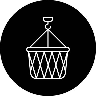 Sepet Vektörü Kabartma Simgesi Tasarımı Asılıyor