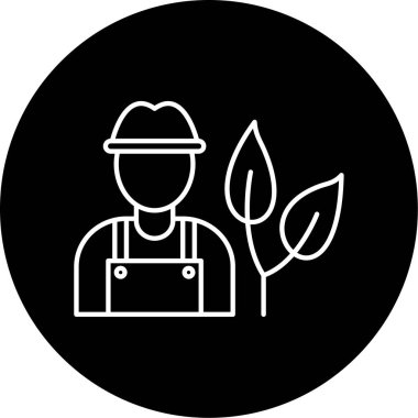  Çiftçi Vektör Şekil Simgesi Tasarımı