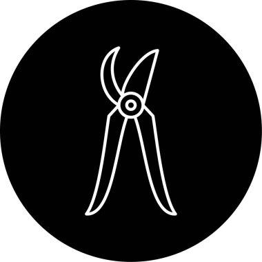 Secateurs Vektör Kabartma Simgesi Tasarımı