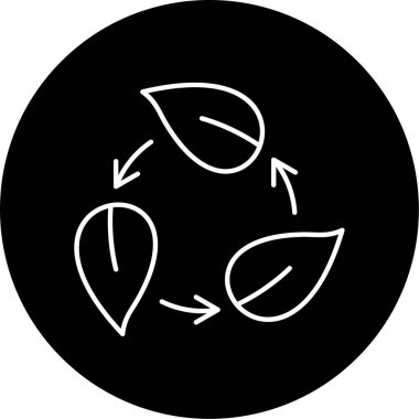 Yaprak Geri Dönüşüm Vektörü Kabartma Simgesi Tasarımı