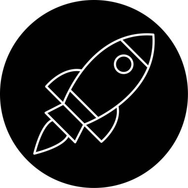  Roket Vektör Kabartma Simgesi Tasarımı