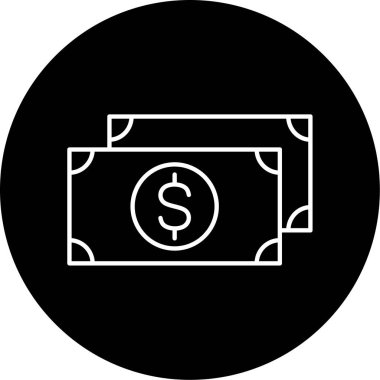 Cash Vector Glyph Simge Tasarımı