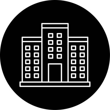 Office Building Vector Glyph Simge Tasarımı