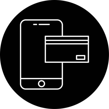 Çevrimiçi Ödeme Vektörü Glyph Simgesi Tasarımı