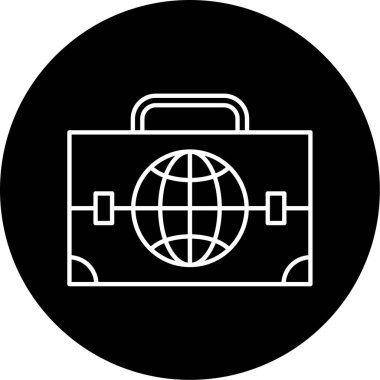 Dünya çapında İş Vektörü Glyph Simgesi Tasarımı 