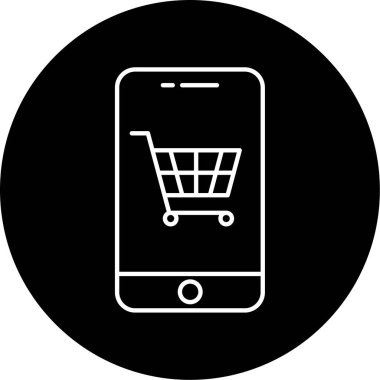 Çevrimiçi Depo Vektörü Glyph Simgesi Tasarımı