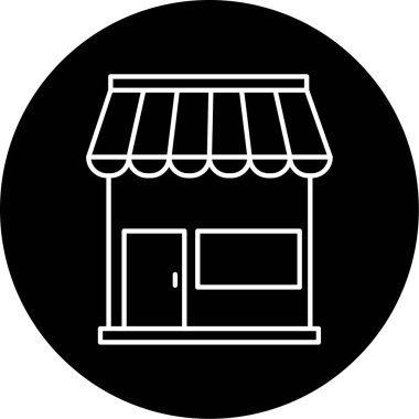 Dükkan Vektörü Glyph Simgesi Tasarımı