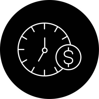 Zaman Para Vektörü Kabartma Simgesi Tasarımı