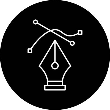 Kalem Aracı Vektörü Kabartma Simgesi Tasarımı