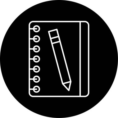  Çizim Defteri Vektörü Kabartma Simgesi Tasarımı