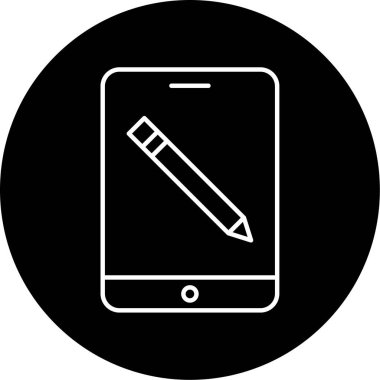 Grafik Tablet Vektör Kabartma Simgesi Tasarımı