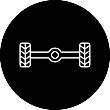 Araba Tekerlekleri Vektör Kabartma Simgesi Tasarımı