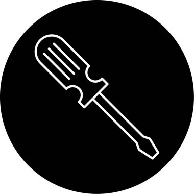 Tornavida Vektörü Kabartma Simgesi Tasarımı