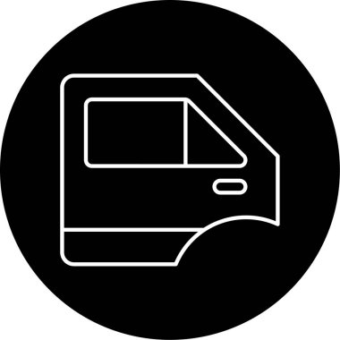 Araba Kapısı Vektörü Kabartma Simgesi Tasarımı