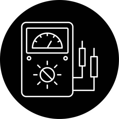 Elektrik Metre Vektörü Kabartma Simgesi Tasarımı