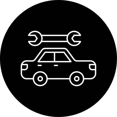 Araba Tamir Vektörü Kabartma Simgesi Tasarımı