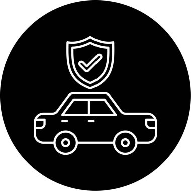 Araba Sigortası Vektör Kabartma Simgesi Tasarımı
