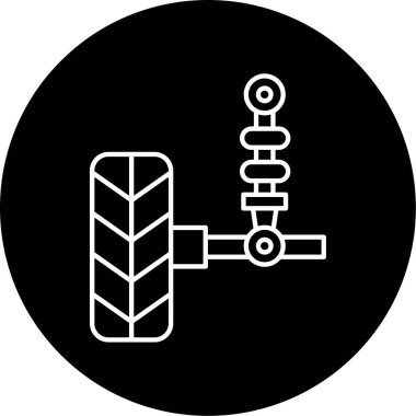 Süspansiyon Vektörü Kabartma Simgesi Tasarımı