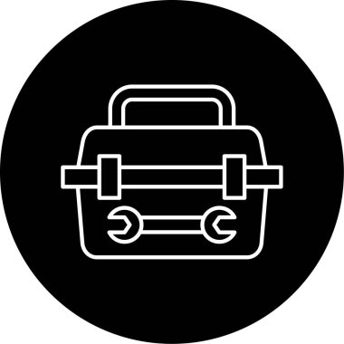 Araç Kutusu Vektör Kabartma Simgesi Tasarımı