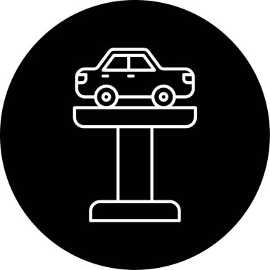 Araba Kaldırma Vektörü Kabartma Simgesi Tasarımı