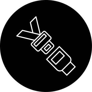 Koltuk Kemeri Vektörü Kabartma Simgesi Tasarımı