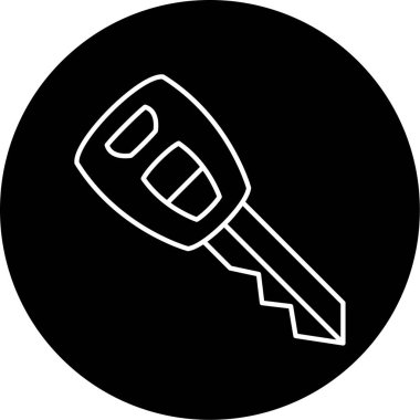 Car Key Vector Glyph Icon Design