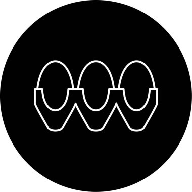  Yumurta Kutusu Vektör Kabartma Simgesi Tasarımı