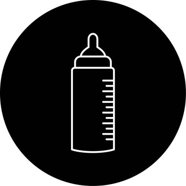 Bebek Şişe Vektörü Kabartma Simgesi Tasarımı