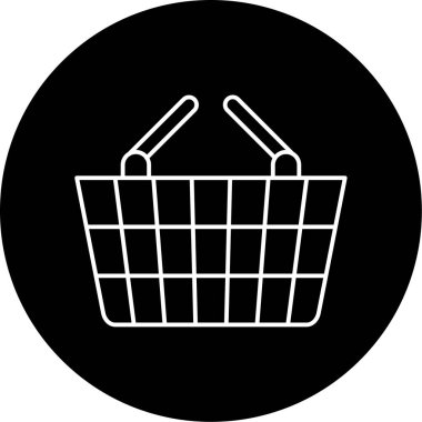 Sepet Vektörü Kabartma Simgesi Tasarımı