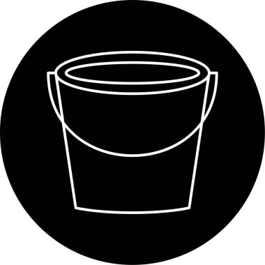 Bucket Vektör Kabartma Simgesi Tasarımı